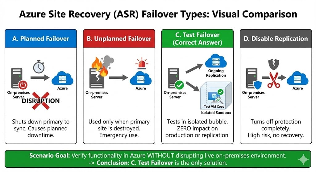 Infographic: Azure Site Recovery Failover Types Comparison