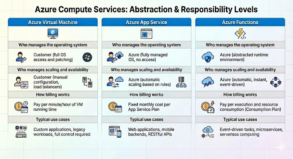 Azure compute services infographic