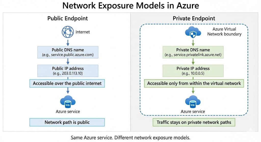 Network exposure models in Azure infographic